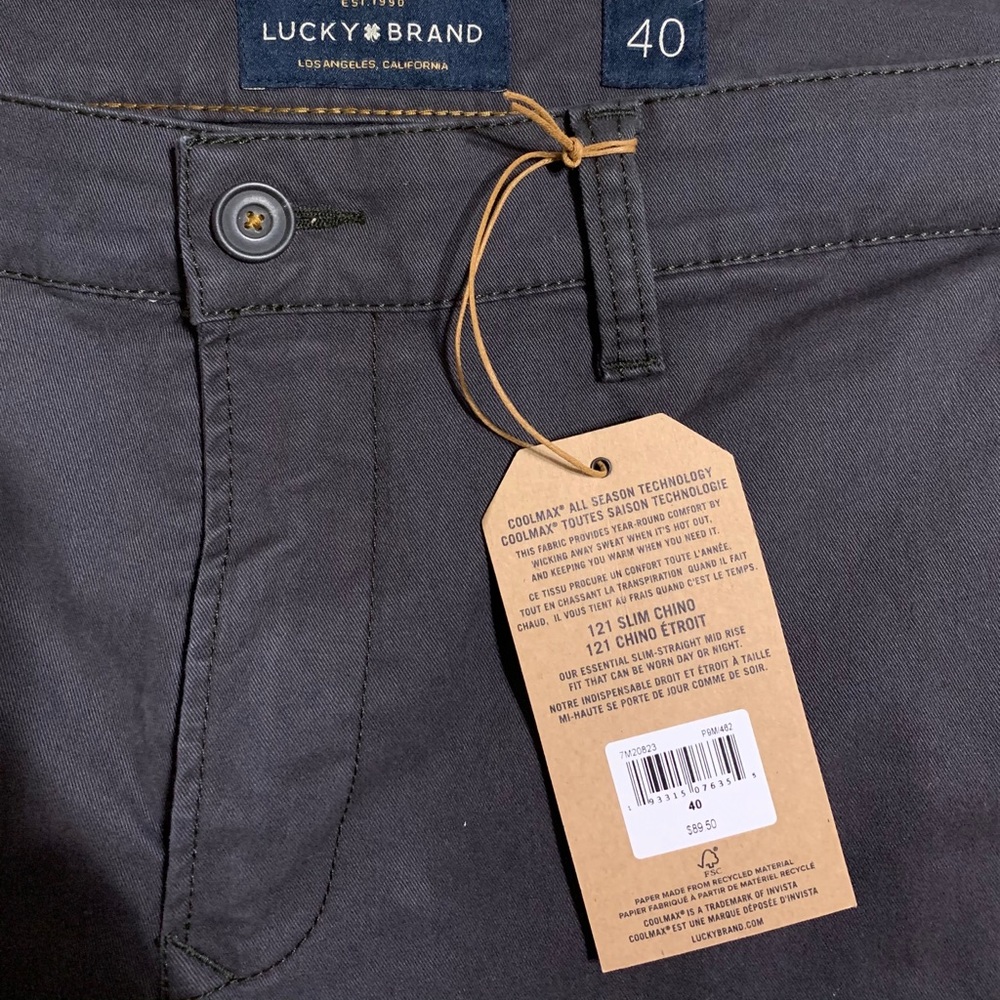 Lucky Brand Slim Chino Grey Khaki Pants